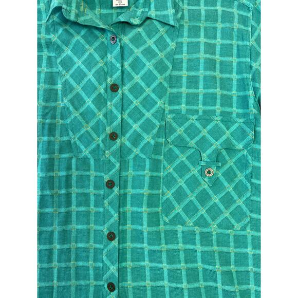 Wayne Rogers Vintage Grid Check Plaid Button Up Shirt SZ Small Country Western - Picture 3 of 5
